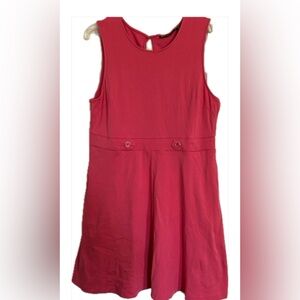 NY&C Dress Coral Large  women’s sleeveless with side pockets & keyhole back